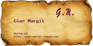 Gier Margit névjegykártya